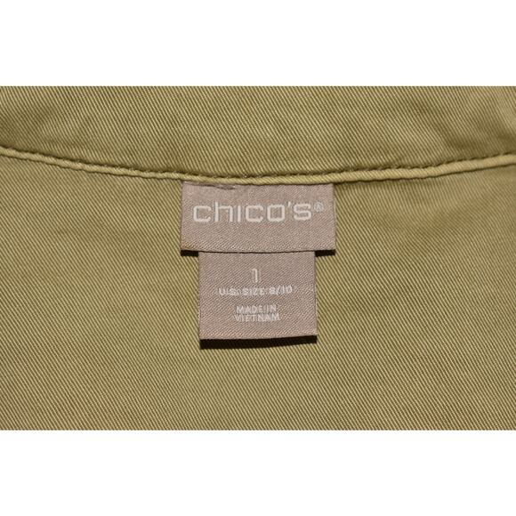 CHICO'S $109 Sage Green Elongated Zip Moto Jacket Chico's 1 / US Medium - Picture 4 of 4